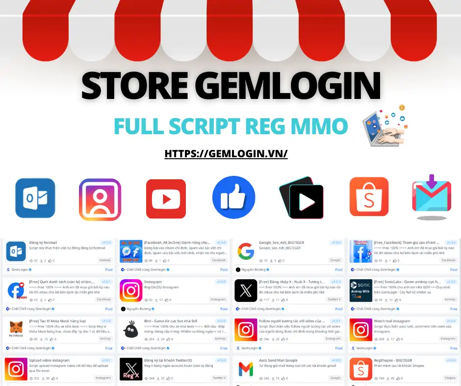 Giới thiệu Store Gemlogin – Nền tảng cung cấp Script Automation Đa Năng cho MMO