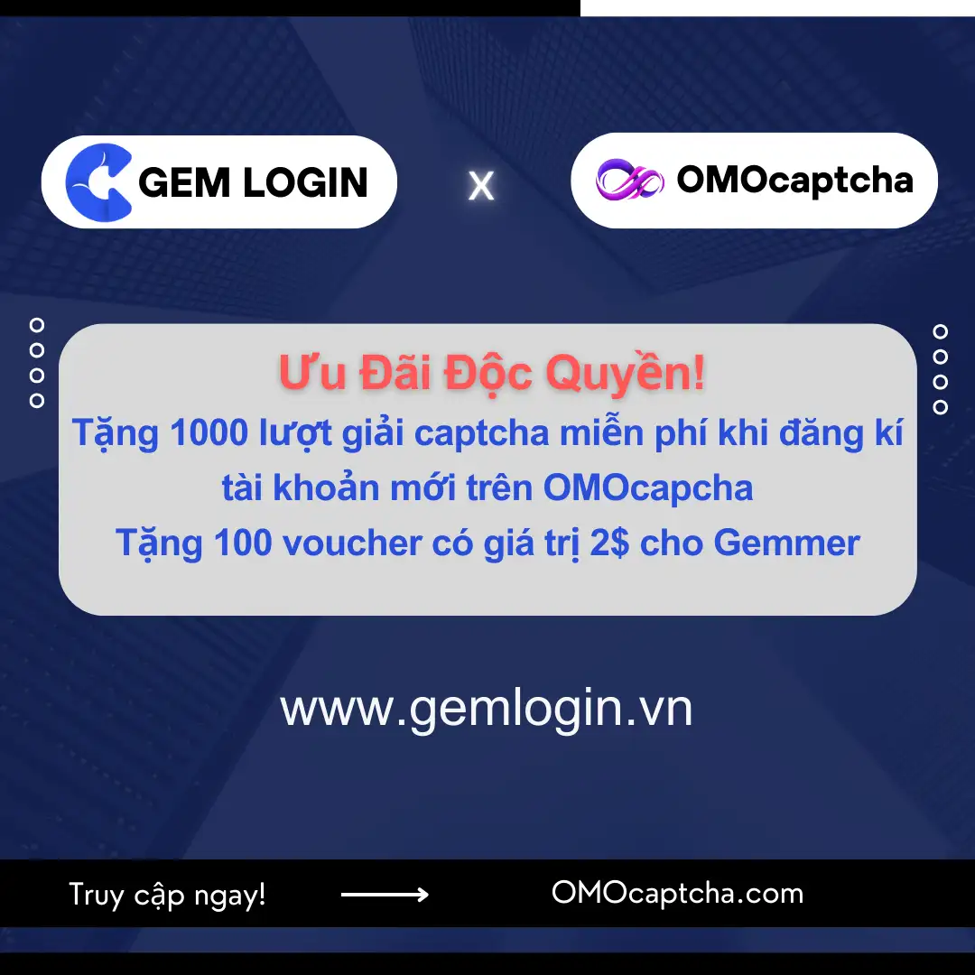 Gem login hợp tác với OMOcapcha
