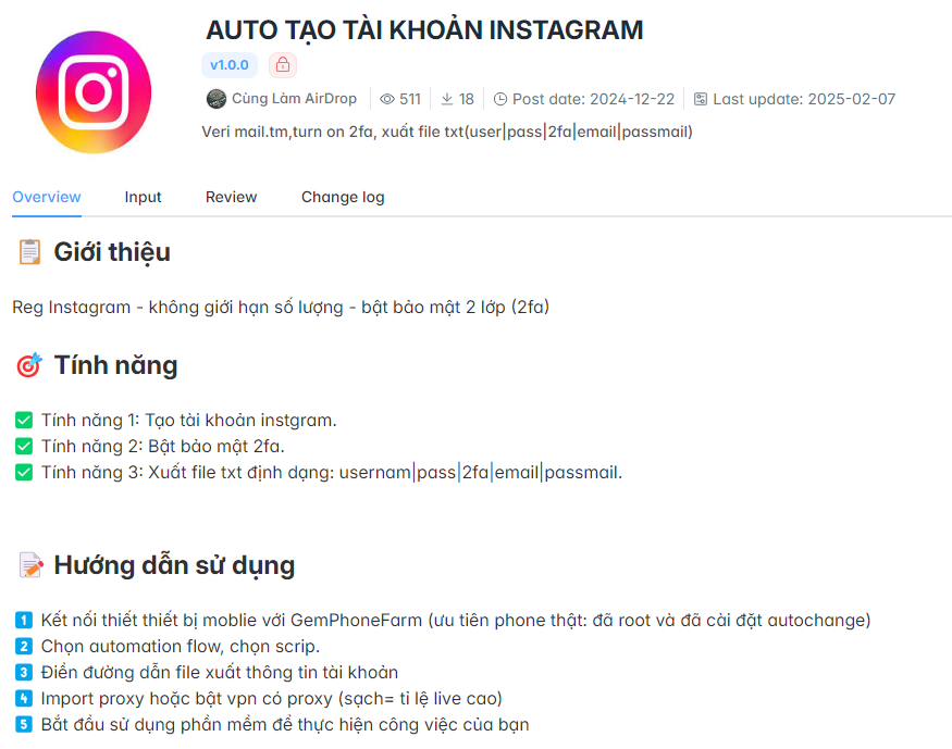 Đăg Ký Tài Khoản Instagram Trên GemPhoneFarm Auto