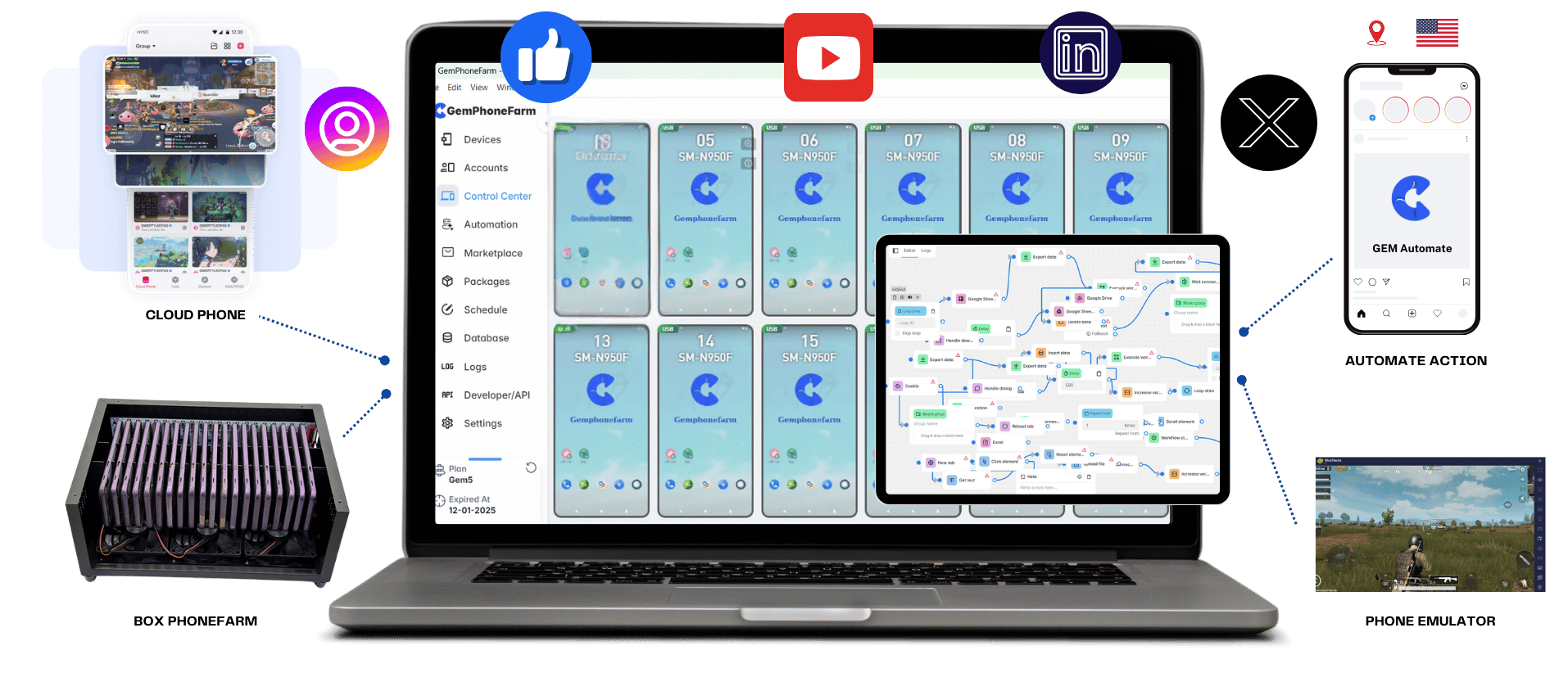 Gemphonefarm – Giải Pháp Quản Lý Nhiều Tài Khoản Facebook Hiệu Quả 2 Download GemPhoneFarm Software – Drag and Drop Automation Software for PhoneFarm