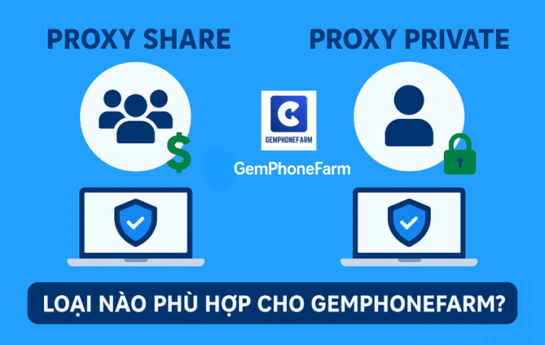 Proxy Share và Proxy Private: Nên chọn loại nào khi dùng GemPhoneFarm?