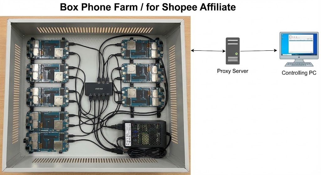 Phone Farm Cho Shopee Affiliate: Bí Mật Xây Dựng Đế Chế Ra Đơn Tự Động & Bùng Nổ Traffic 2025 2 Phone Farm Cho Shopee Affiliate: Bí Mật Xây Dựng Đế Chế Ra Đơn Tự Động & Bùng Nổ Traffic 2025